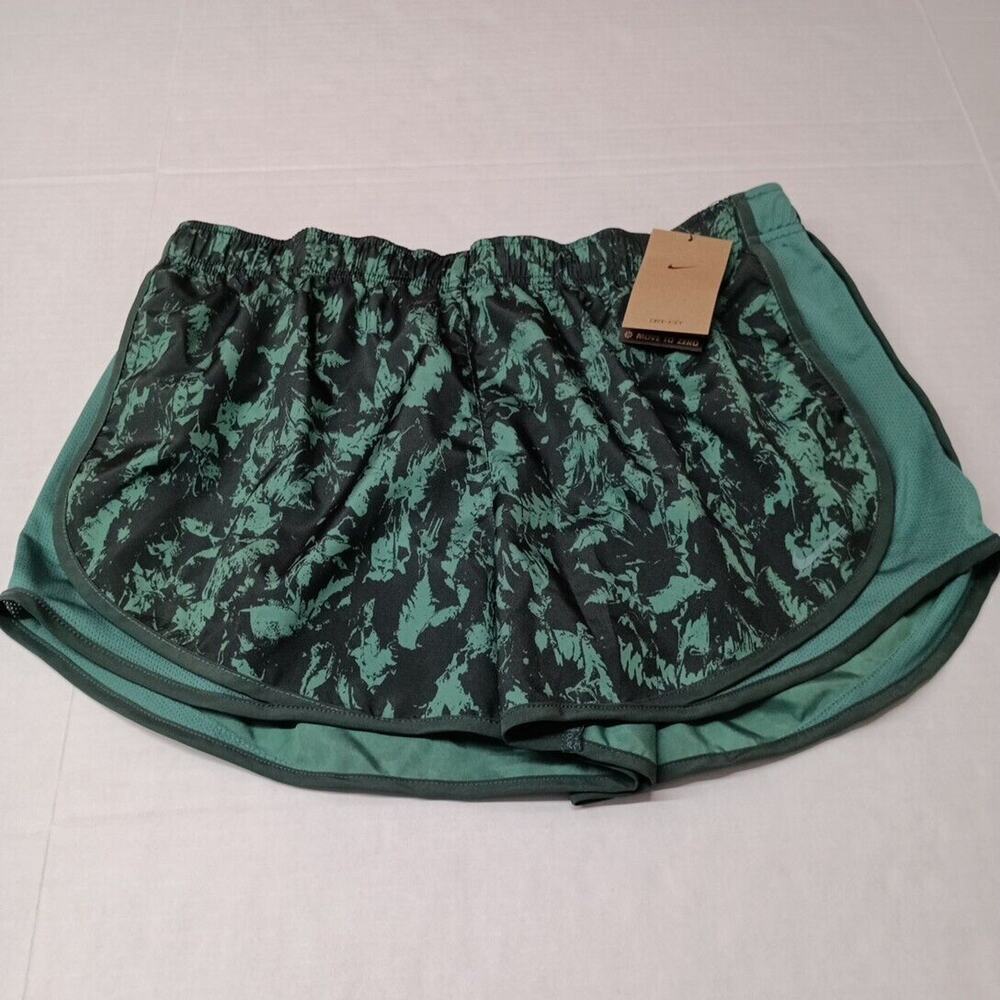 Nike One Tempo Running Shorts Women's XL XLarge Green Printed Dri-FIT FZ3482-338
